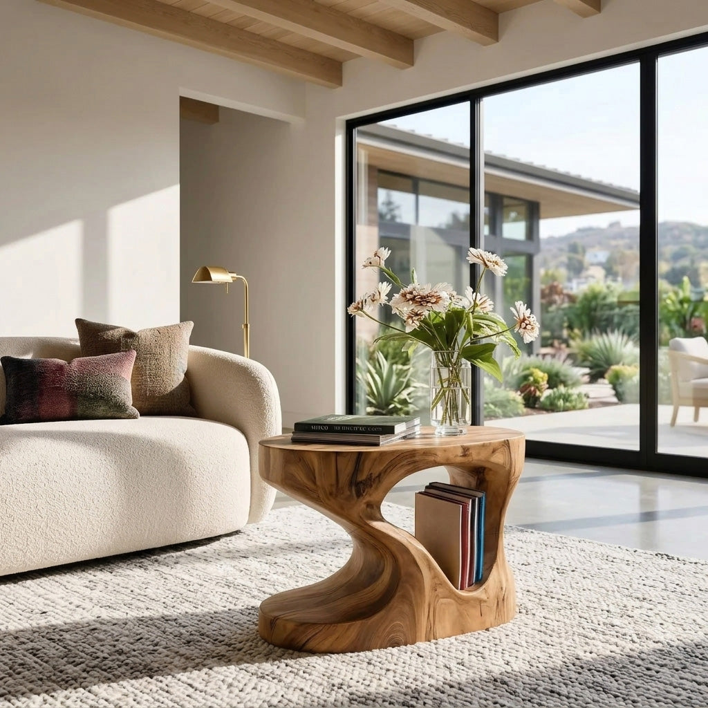 Modern Organic Side Table For Living Room Or Bedroom