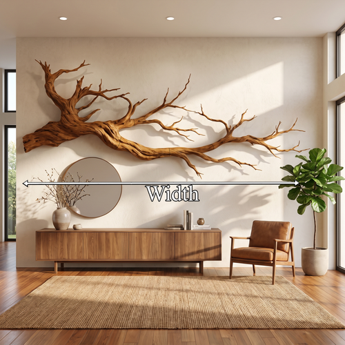 Abstract Tree Limb Solid Wood Wall Art Artistic Interior Accent