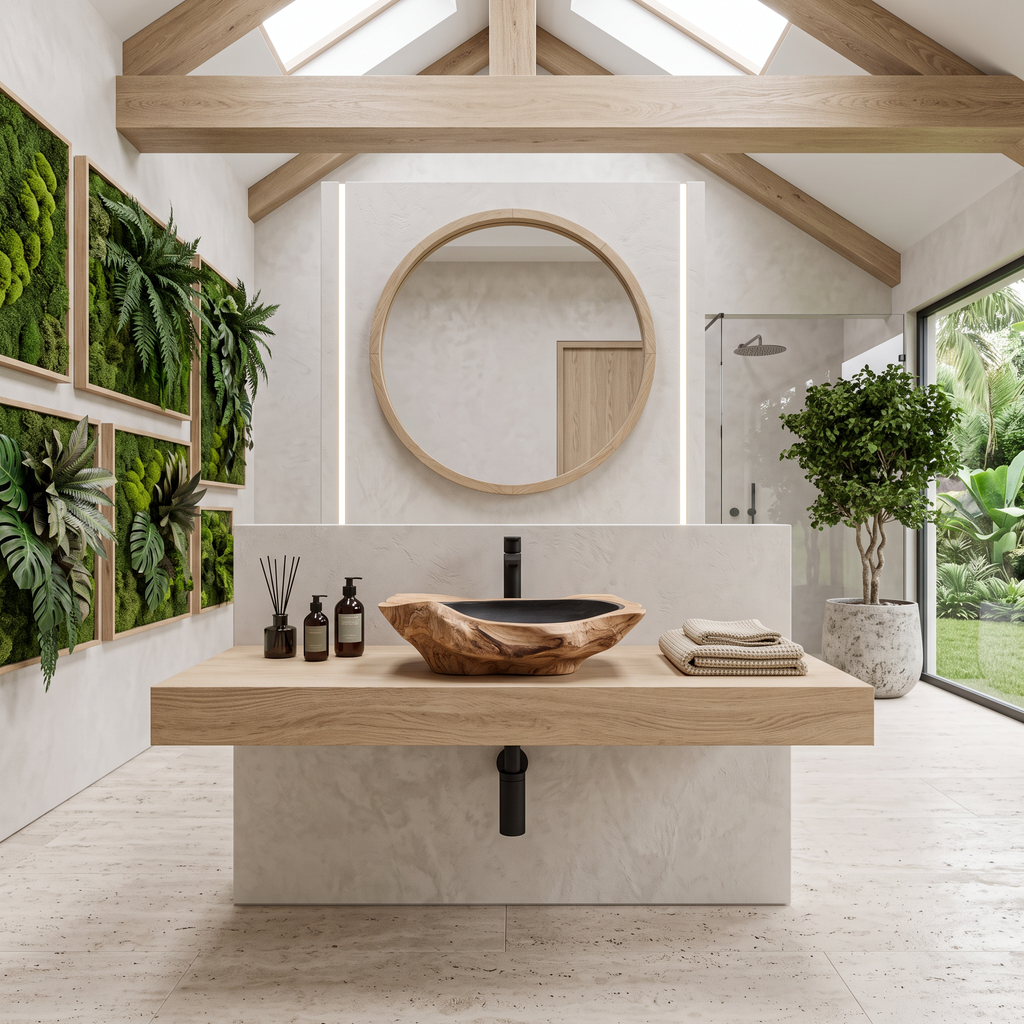 Handcrafted Solid Wood Sink For Bathroom Design Upgrade