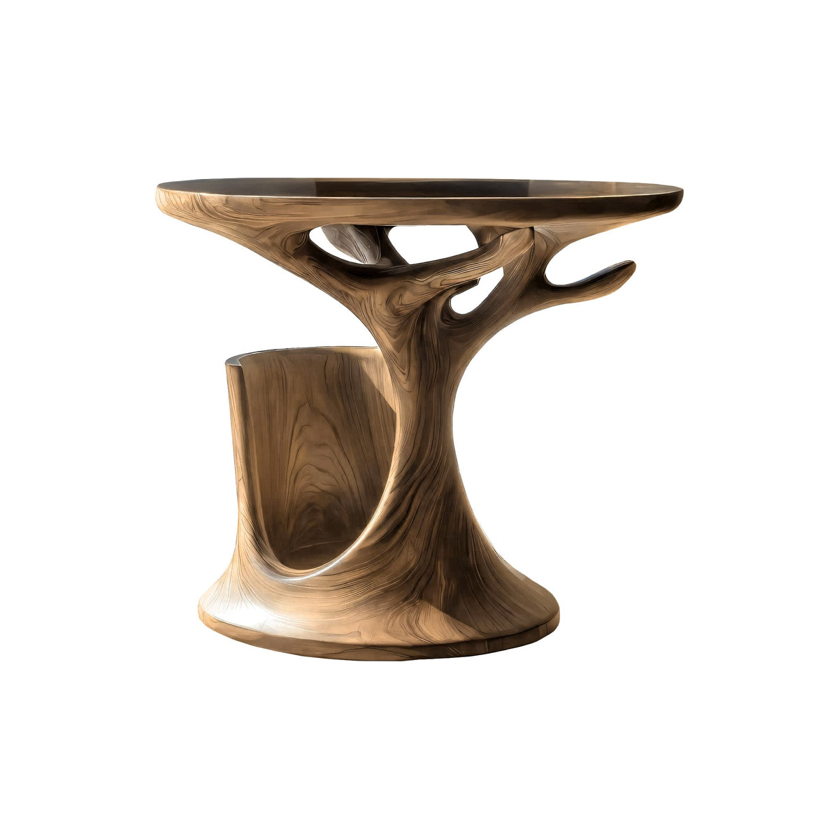 Arborea Treeform Sculpted Solid Wood Record Player Stand