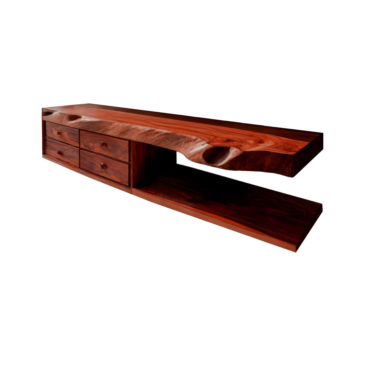 Aurelin Shore Live Edge Floating Bathroom Vanity With Drawers