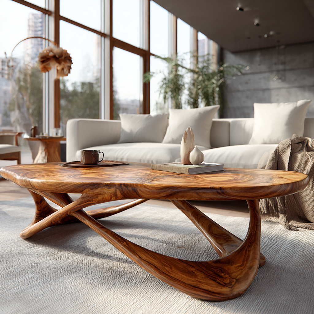 Aurevyn Live Edge Solid Wood Coffee Table