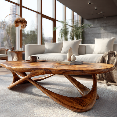Aurevyn Live Edge Solid Wood Coffee Table