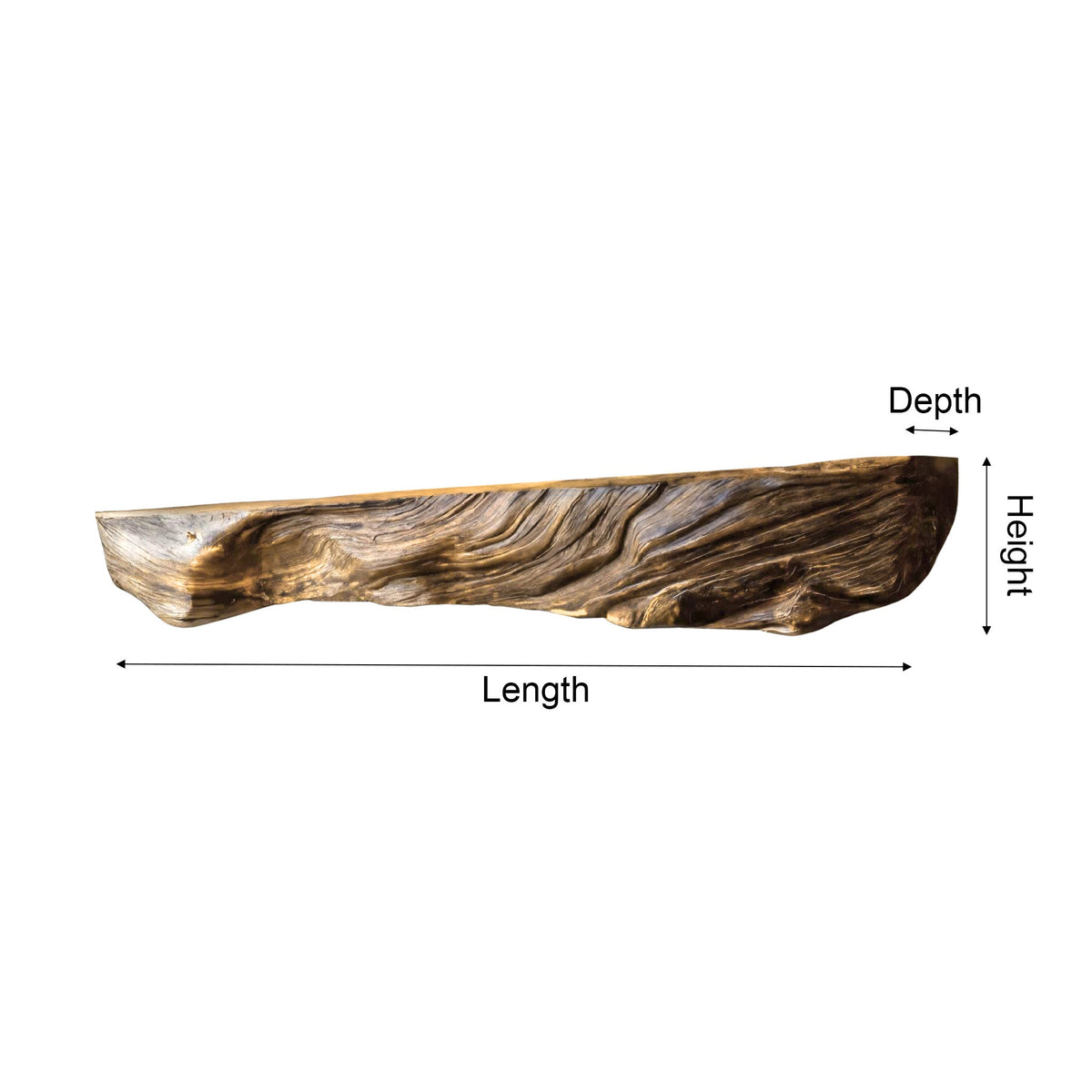 Calen Live-Edge Solid Wood Fireplace Mantel Shelf
