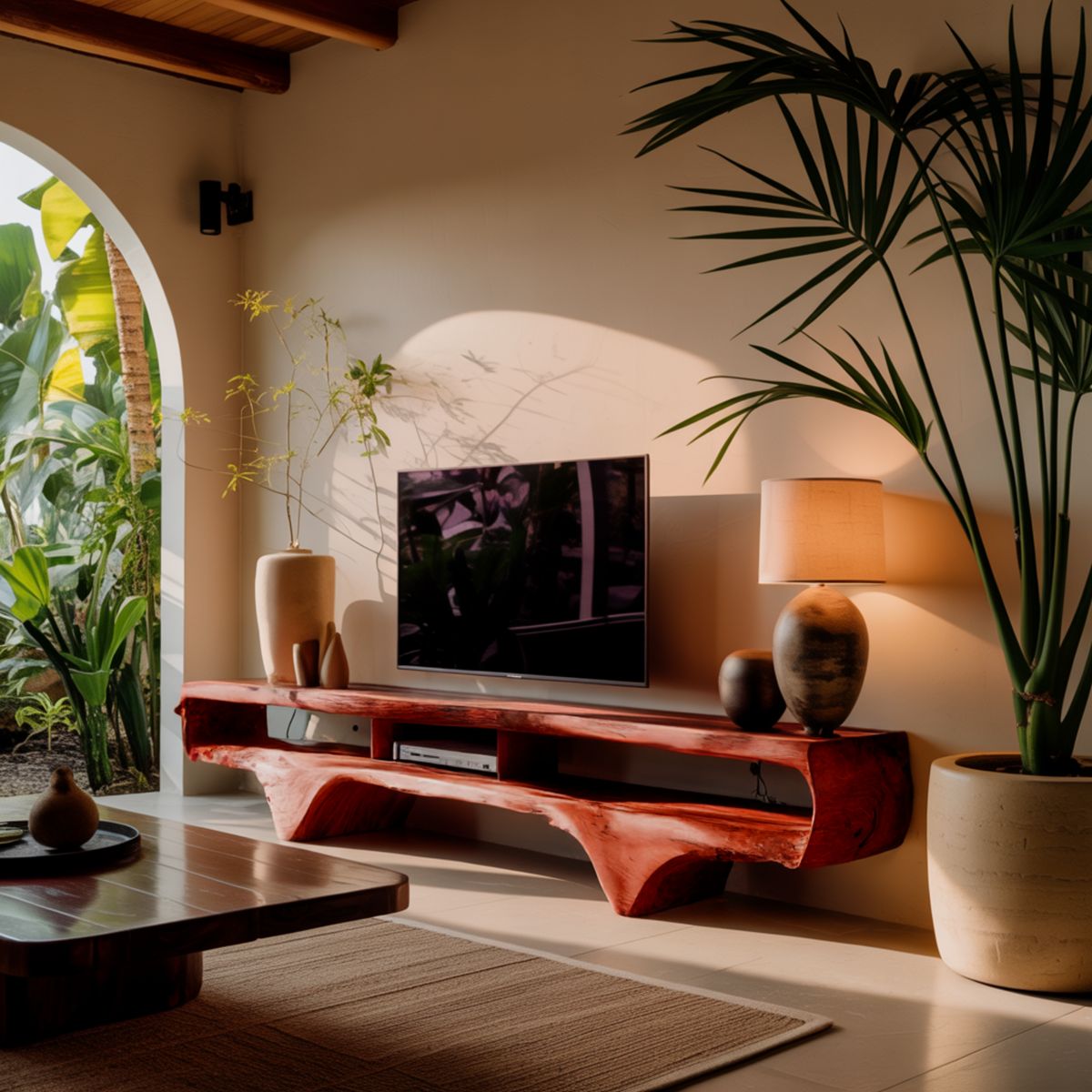 Flowcrest Solid Wood TV Console