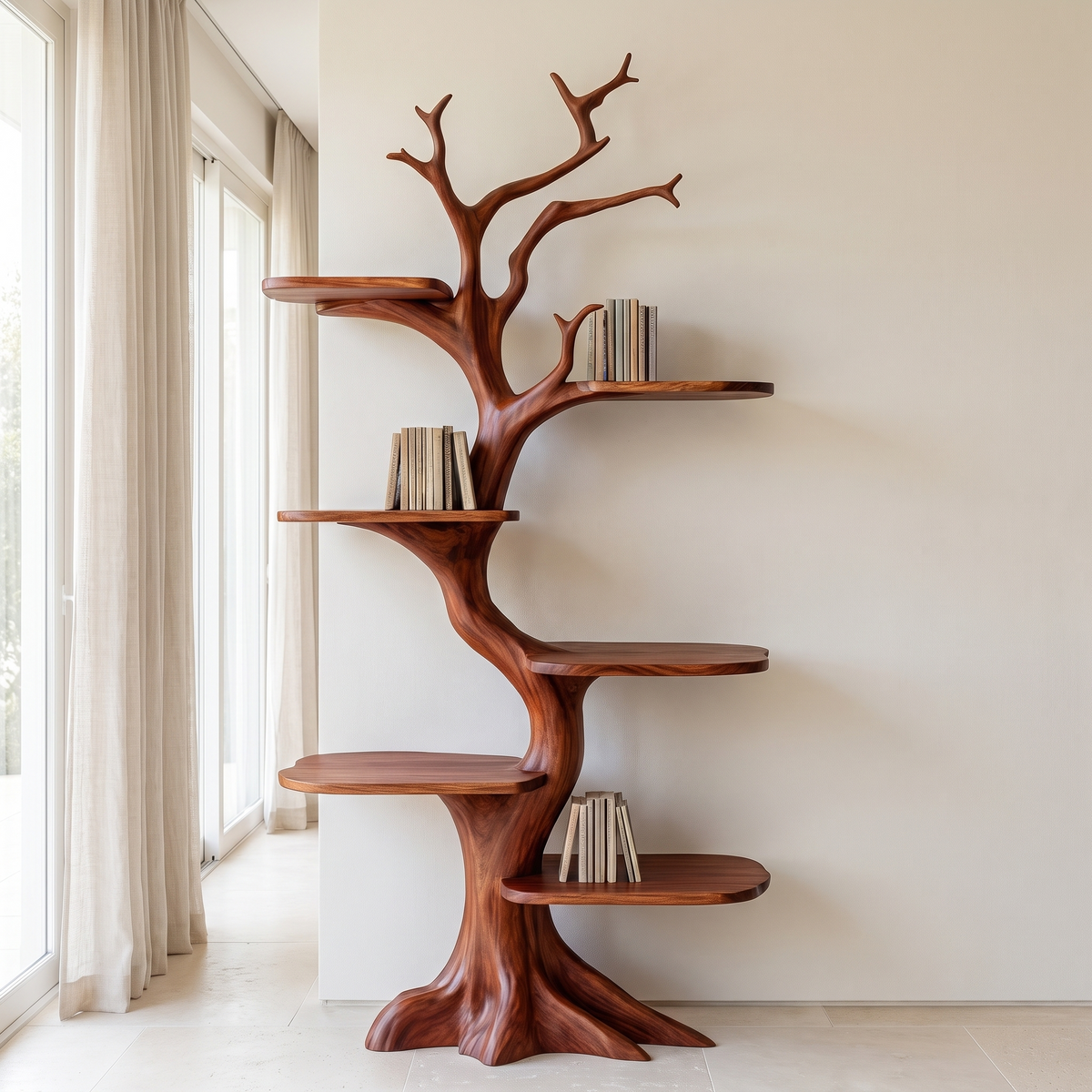 Ashgrove Handcrafted Solid Wood Tree Bookshelf