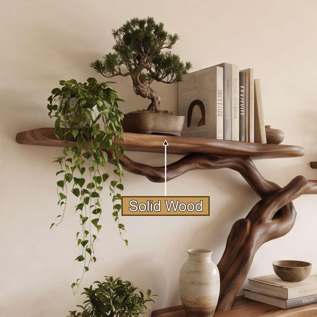 Verdantridge Handcrafted Solid Wood Floating Tree Bookshelf